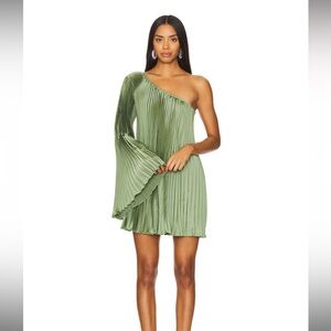 L’idee Mozart Mini Dress in Moss